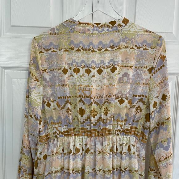 Shyanne Watercolor Southwestern Long Sleeve Maxi Dress - Picture 9 of 10